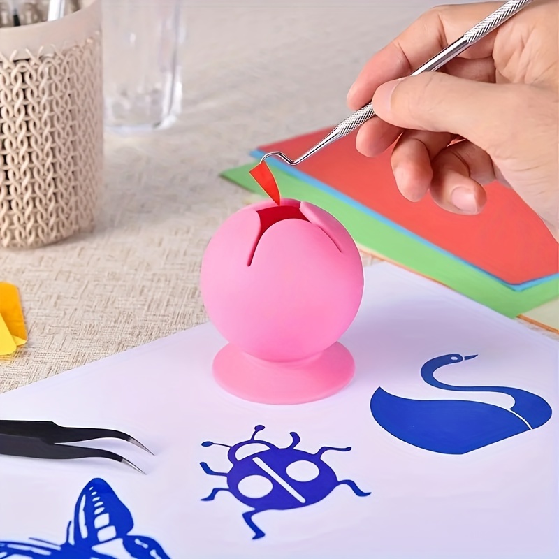 Vinyl Garbage Collection Box Vinyl Scrap Collector With Suction Cup  Silicone Storage Ball Waste Box Scrapbooking