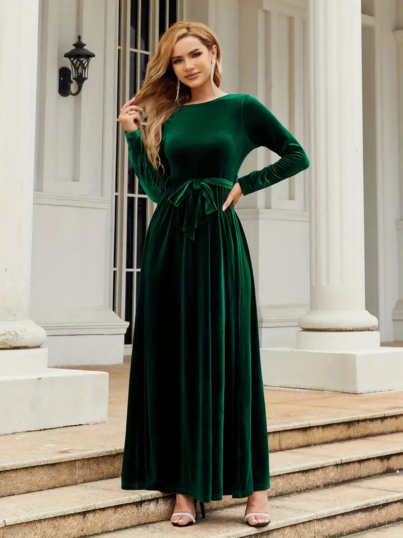 dark green long sleeve dress