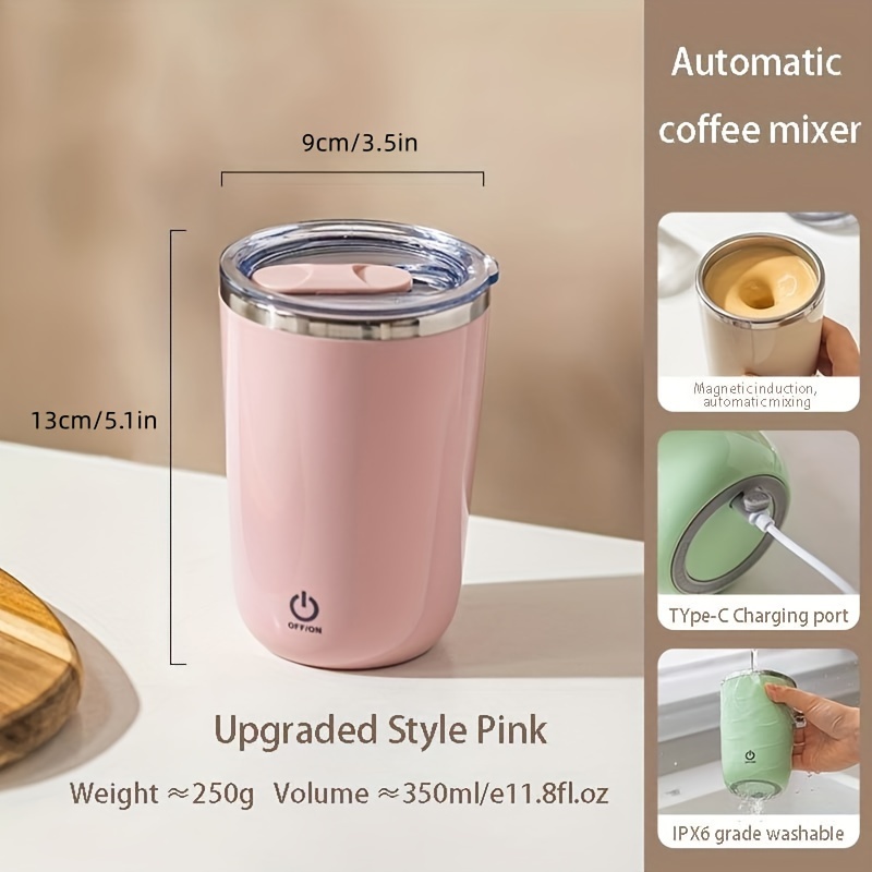 350ml Portable Smart Mixing Cup - Electric Stainless Steel Coffee