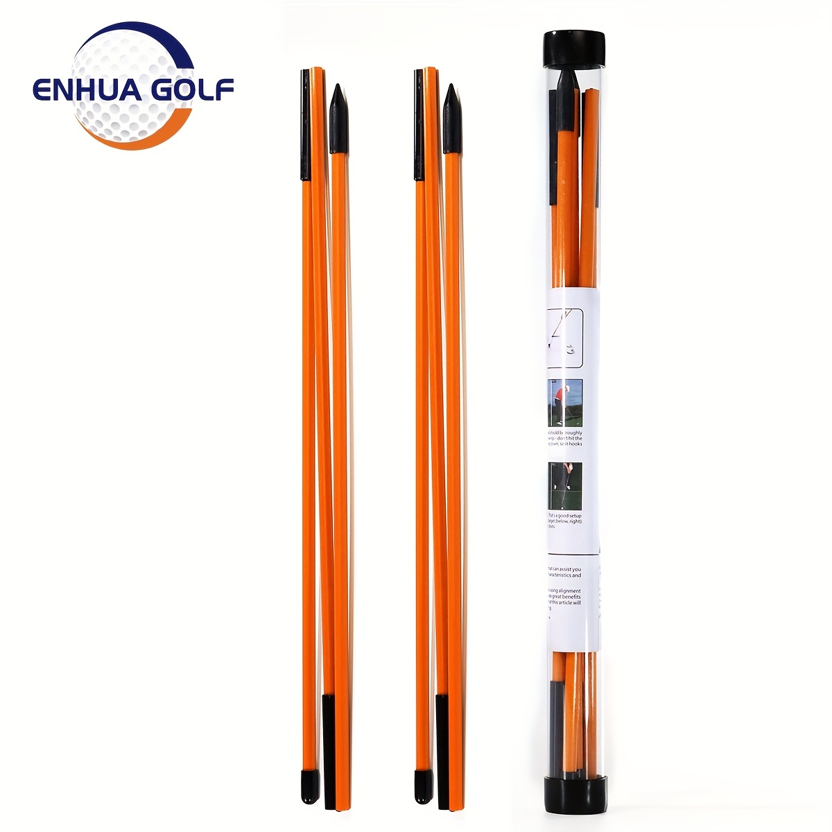 

2pcs Golf Tri-fold Stick, Alignment Stick, Swing Training Aid, Foldable Practice Stick, Posture Corrector With Storage Tube