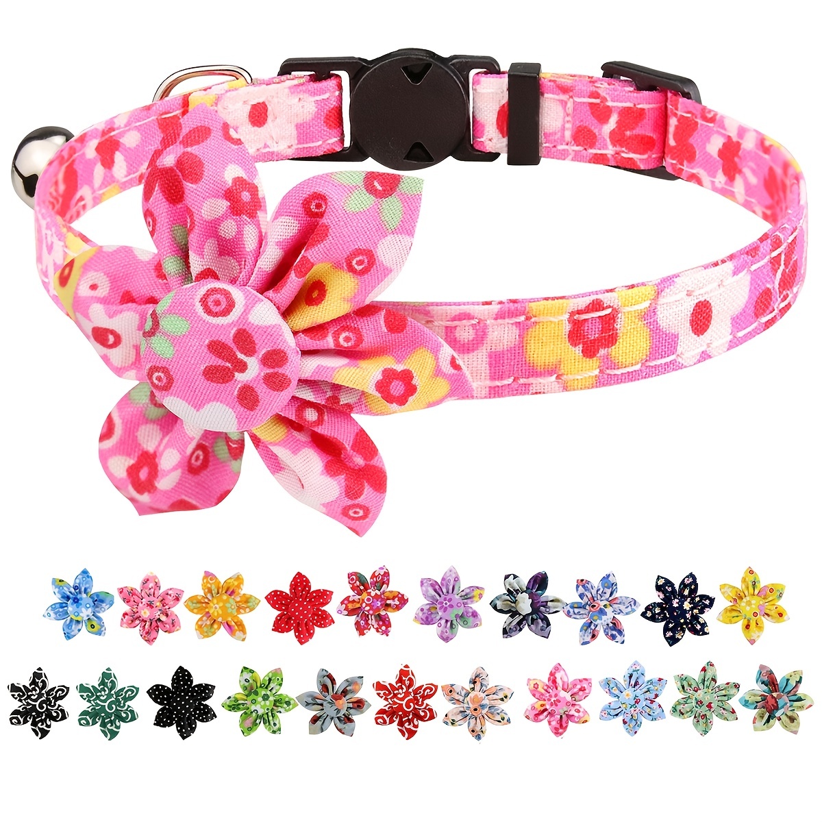 Taglory Breakaway Cat Collar Bell Removable Flower 21 Temu Canada