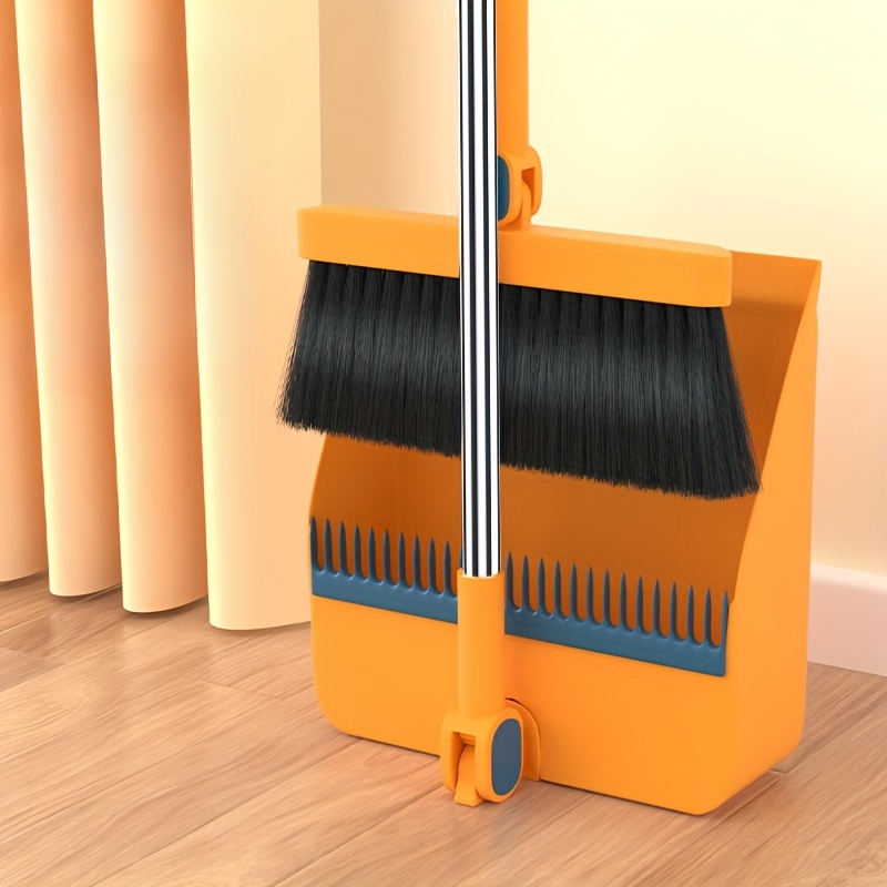 Household Broom And Dustpan Set, Durable Sweeping Broom And Dustpan With  Long Handle, Creative Dustpan With Comb Tooth, Floor Cleaning Tool, For Home  Office School Dorm, Cleaning Supplies, Cleaning Gadgets, Back To