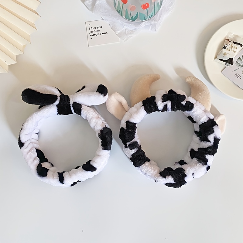 Cow Shaped Plush Headband for Women