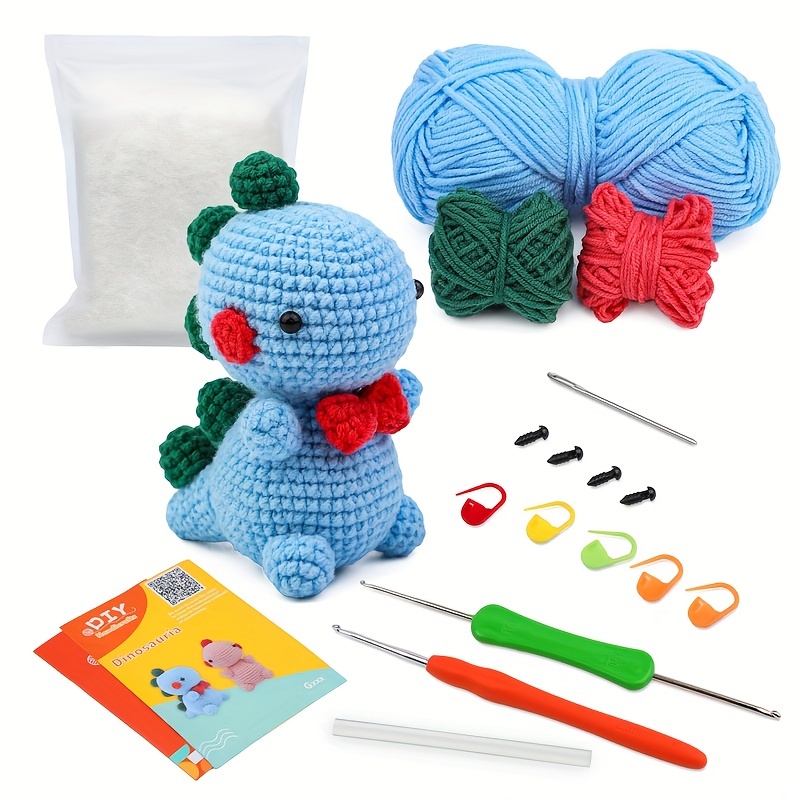 Green Dinosaur Crochet Kit For Beginners Beginner Crochet - Temu