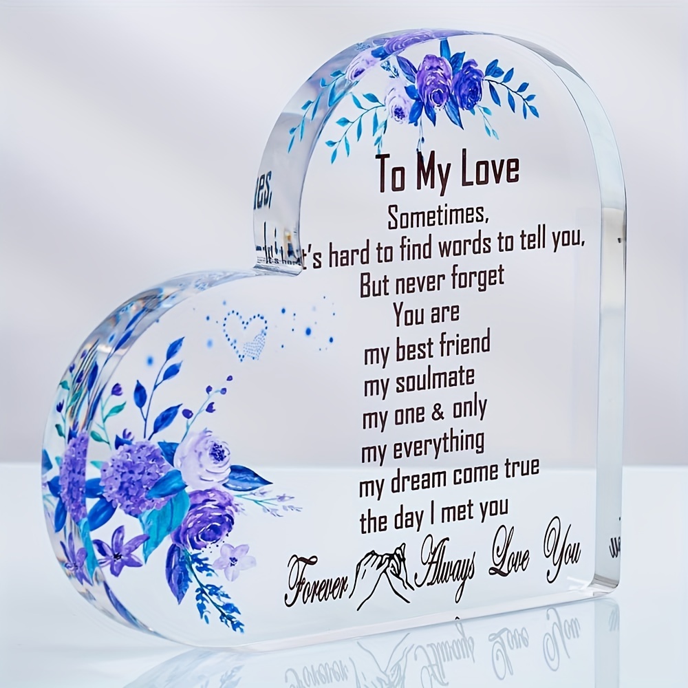 1pc Acrylic Plaque, Heart-shaped, Gift For Boyfriend Girlfriend Wife  Husband Women Men Soul Mate, Birthday Anniversary Valentine's Day Christmas  Gift