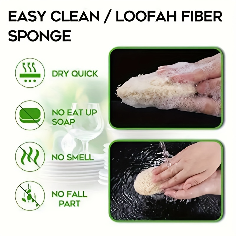 Natural Loofah Sponges Loofah Plant Fiber Kitchen Loofah Kitchen Cleaning Scouring Pad Biodegradable Dishes Dishwashing Sponge