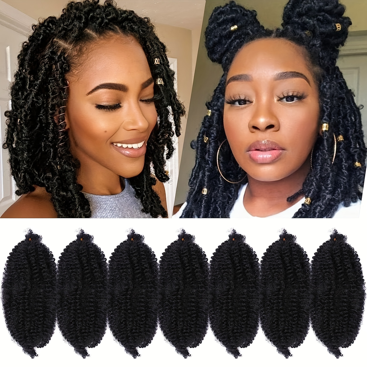  FANCEE Faux Locs Crochet Hair 8 Inches Short Curly Dreadlocks  Extensions for Black Women Pre Looped Soft Nu Locs Ombre Brown Wavy Crochet  Dreads Braiding in Hair Extensions(6 Packs 120