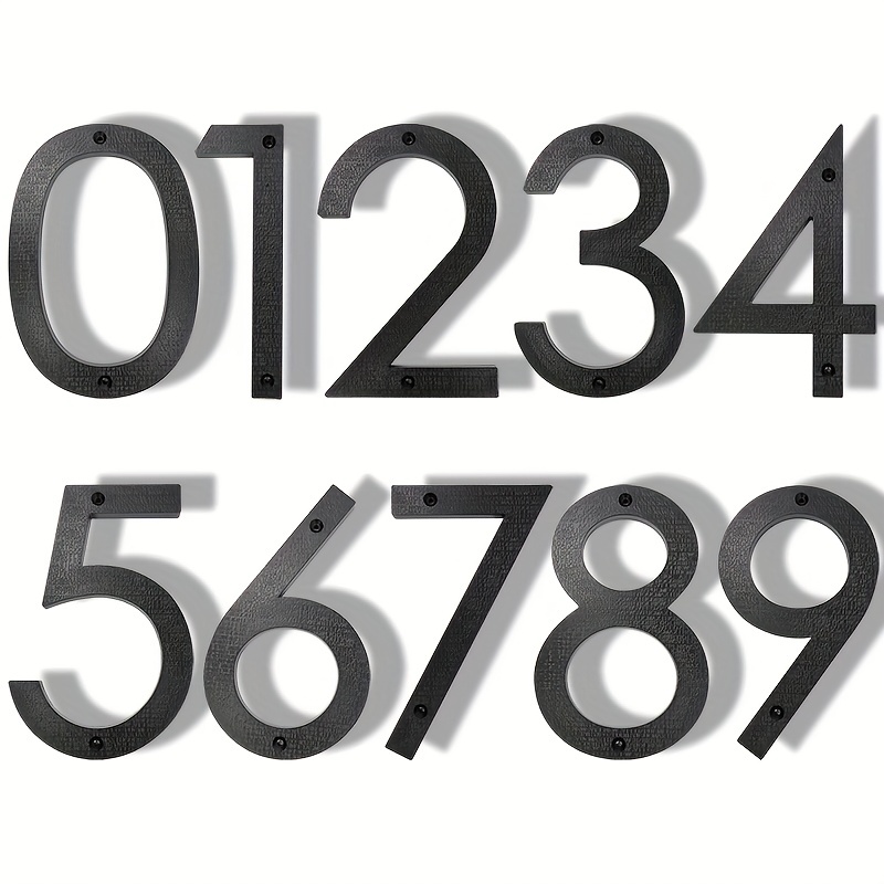 Número de casa moderno de 8 pulgadas en el exterior, números de puerta  grandes de metal plateado para números de dirección de casa para números de