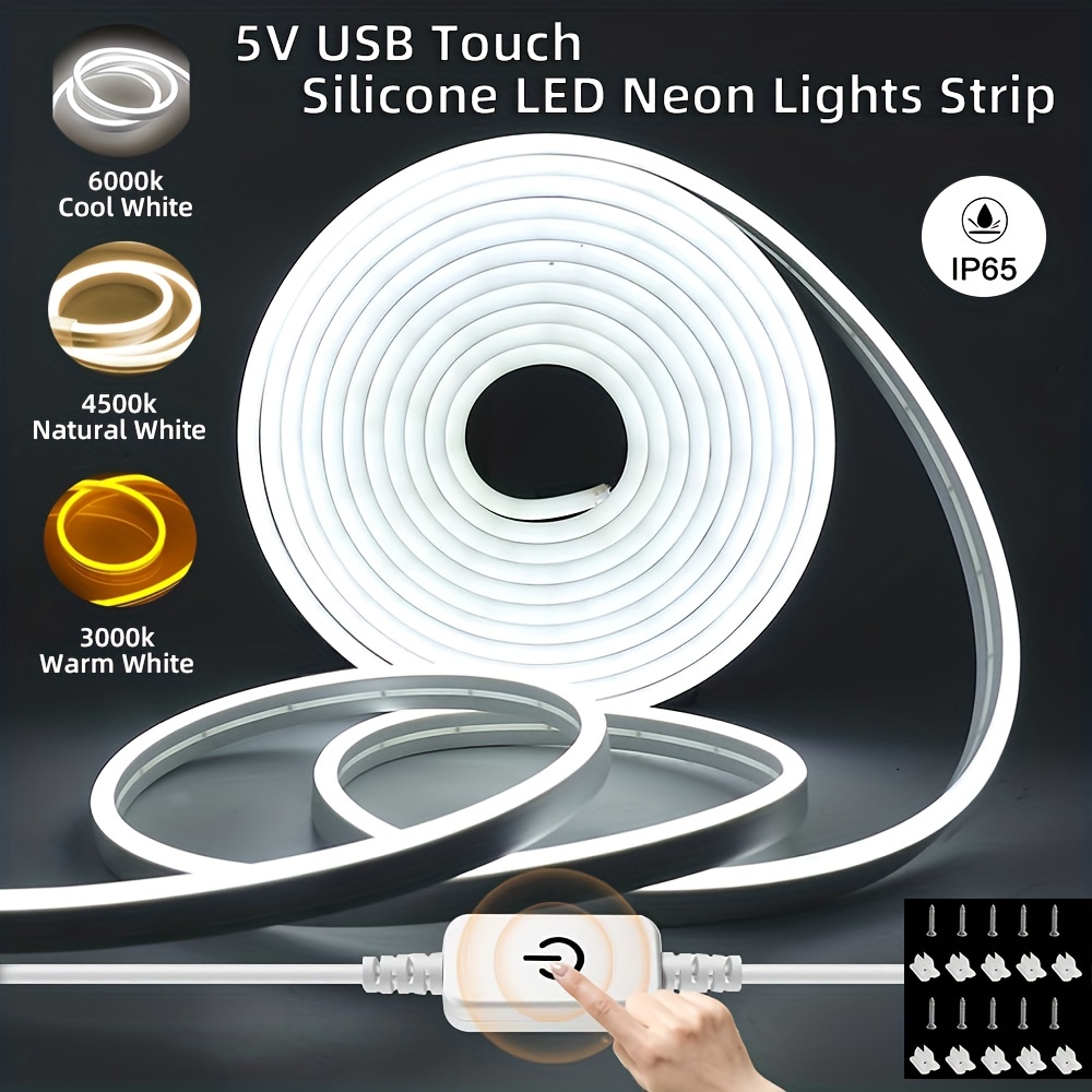 Touch Sensor Led Dimmable Strip Lights Waterproof Flexible - Temu