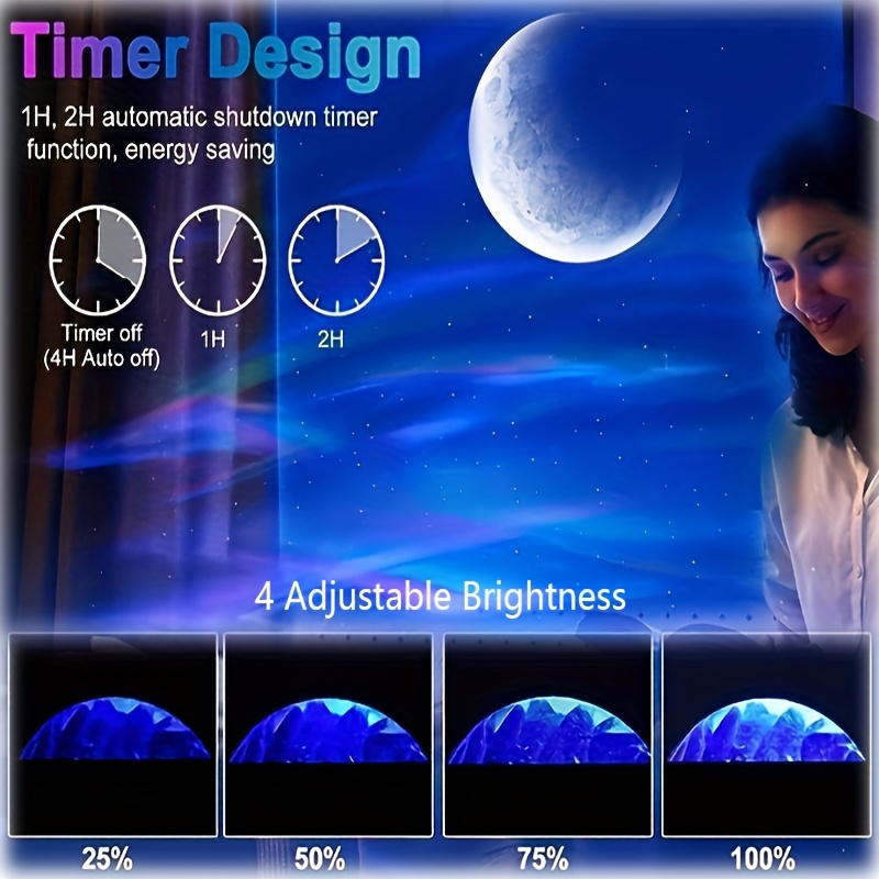 Projector Light Starry Night Light Moon Star Nebula Wave - Temu United Arab  Emirates