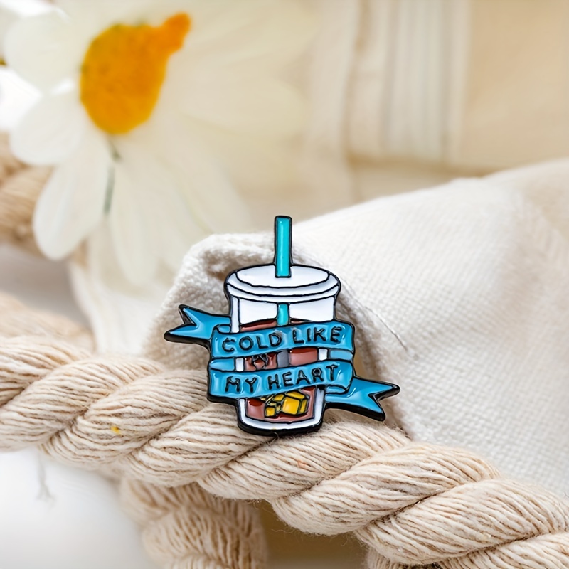 Hilarious Cartoon Water Cup Brooch - Perfect for Iced Coffee Lovers and  Cold-Hearted Fashionistas - Fun Pin for Coats and Bags