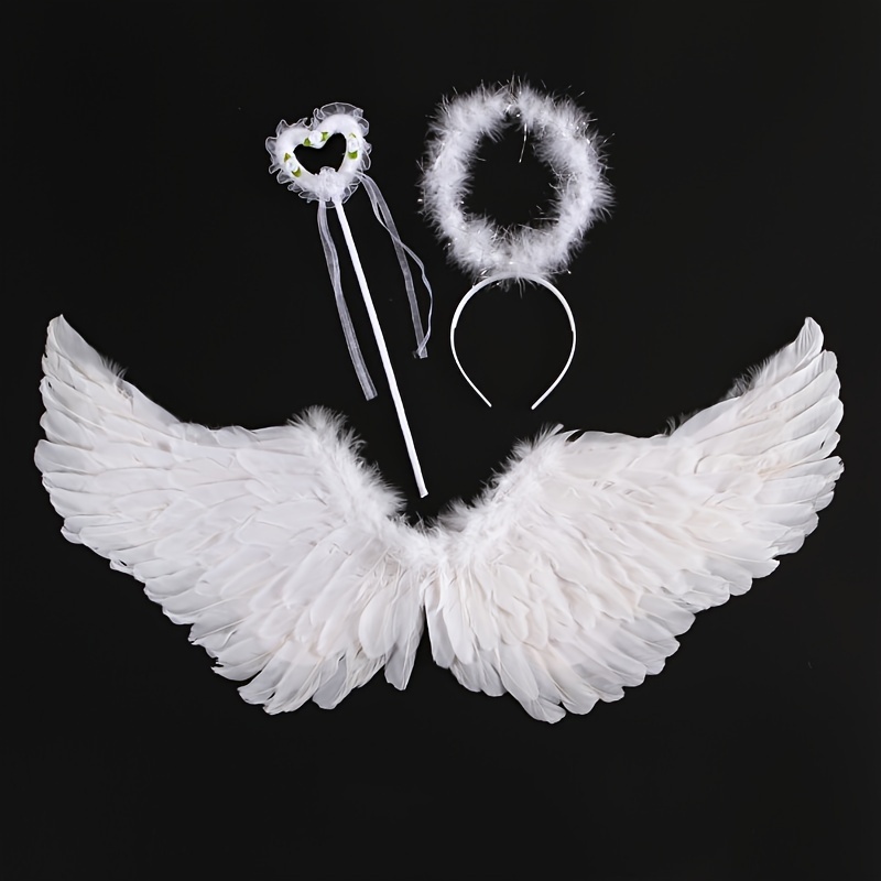 

White Wings, Exquisite Elegant Props, Feather Wings Decoration Travel Photography Dress Up, Cosplay Accessories, Christmas, Thanksgiving Gift, Halloween Cosplay Costume Props