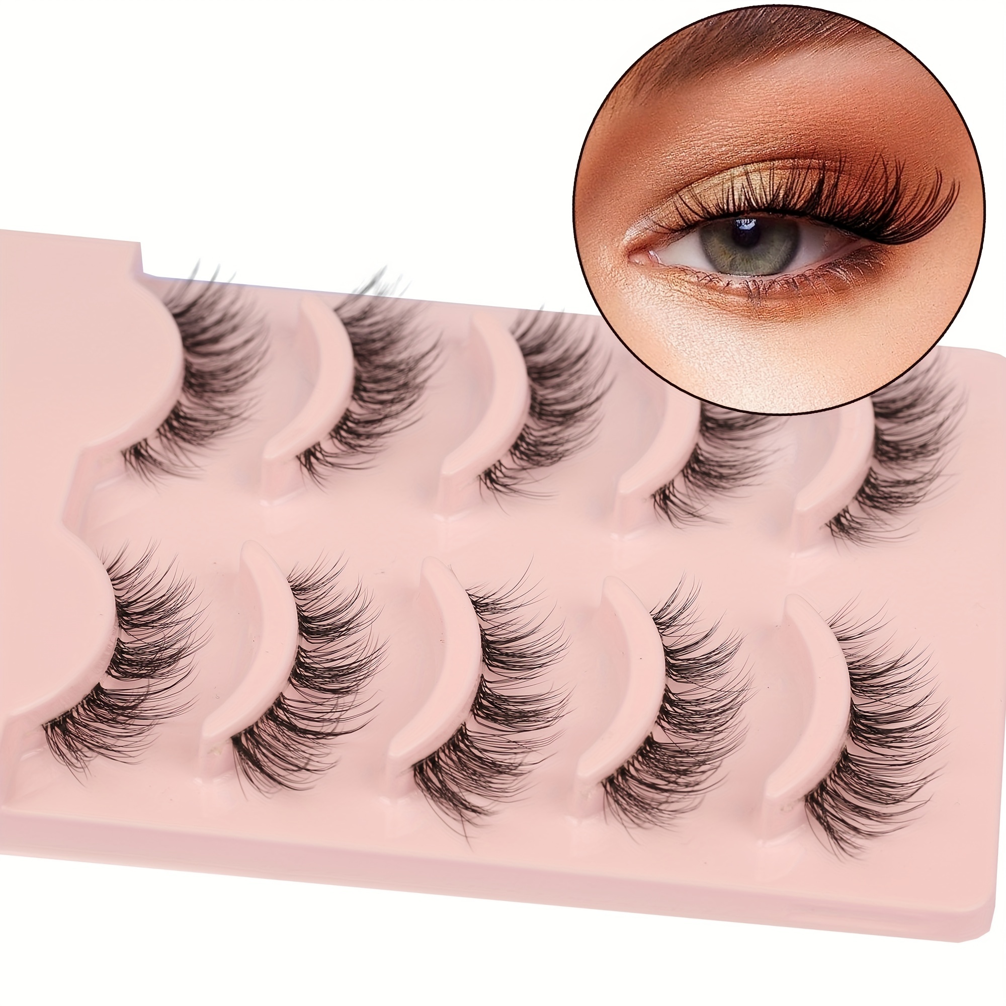 Lashes Natural Look False Eyelashes Wispy Cluster Lashes Manga Eyelash  Extensions Strip Clear Band Lashes Cat Eye Korean Short Anime Fake Lashes  Pack by Kiromiro - Yahoo Shopping