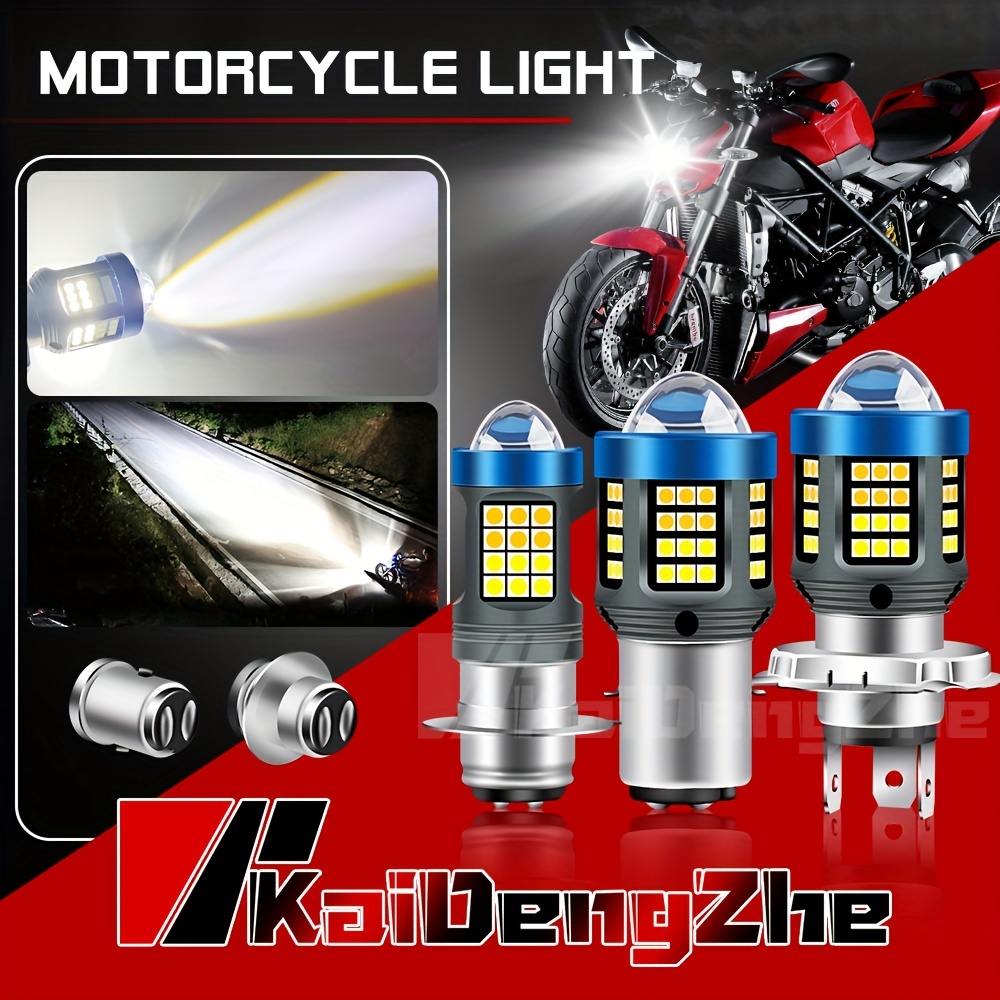 Ruiandsion H4 LED Motorcycle light Bulb White 6V 12V DC 6-24V Hi/Lo Beam  LED Bulb Replacement for Motorbike lamp, Non-polarity