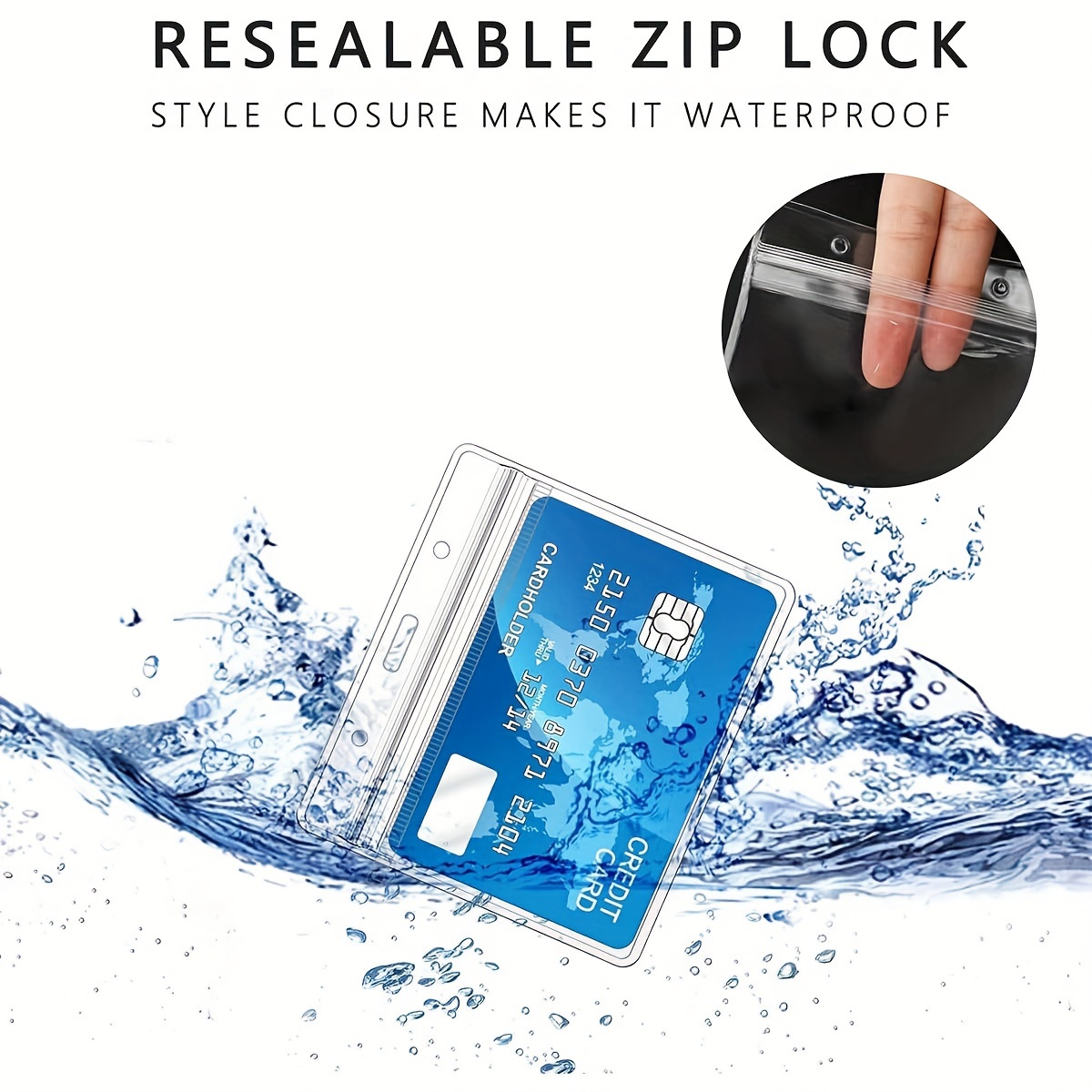 Ausweishülle wasserdicht Zip-Lock 54x86