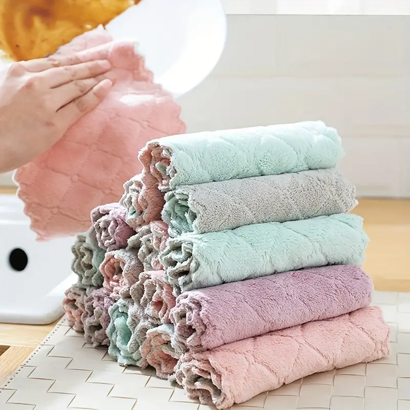 Dishcloth, Microfiber Square Kitchen Dish Cloth, Simple Kitchen Towels,  Plaid Dish Towels, Soft Cleaning Rag, Reusable And Absorbent Dish Cloth  Towels For Kitchen Home, Kitchen Supplies - Temu