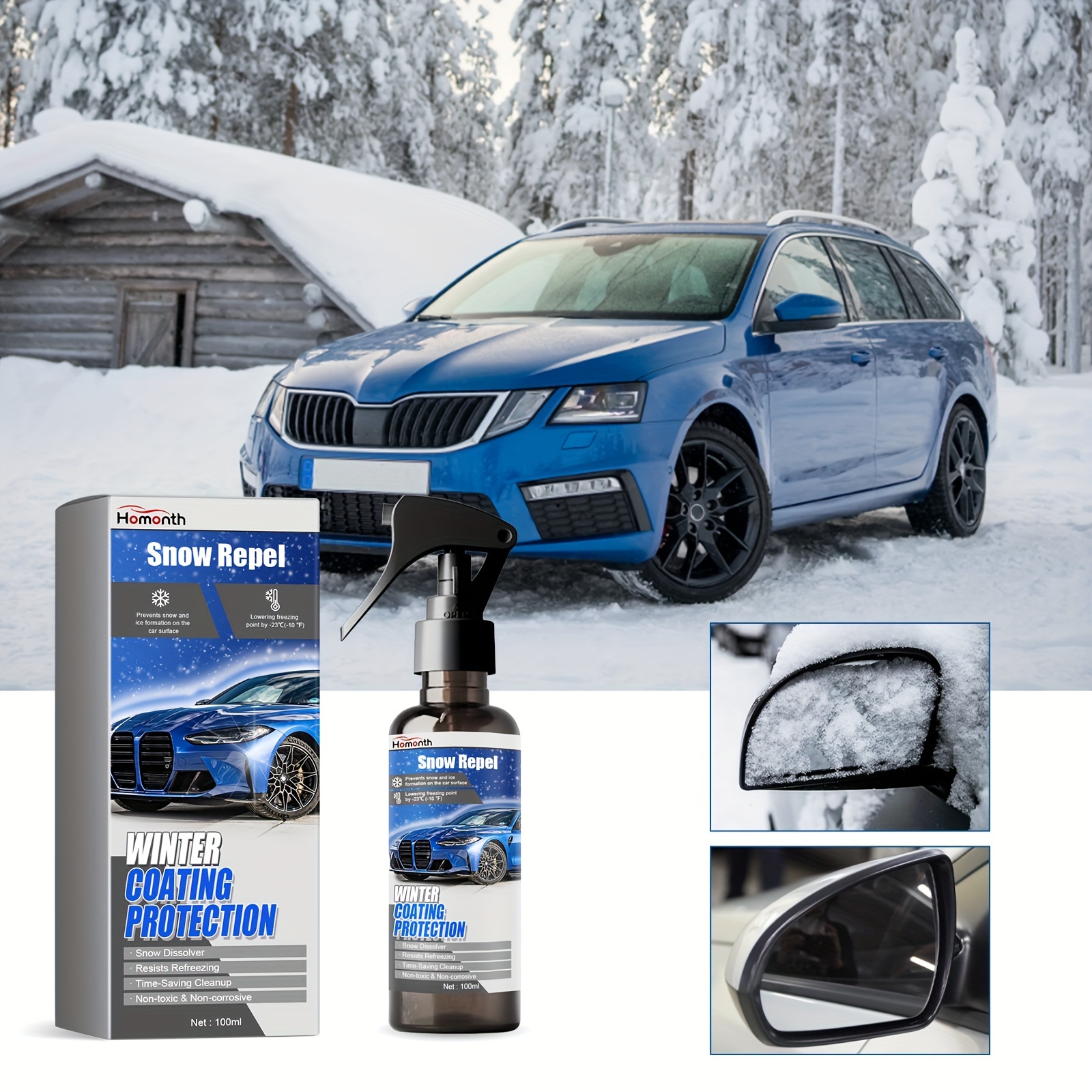 60ML Eis Entferner Spray Winter Auto Windschutzscheibe Deicer Schnee  Entfernung Spray Abtauung Schnee Spray Anti-Icing Kit Frost schutz