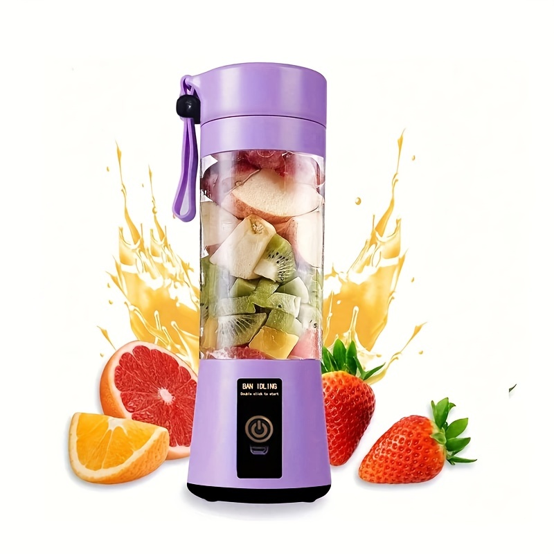 6-leaf Blade Usb Rechargeable Mini Juicer Cup, Automatic Vegetable Blender,  Mini Plastic Fruit Juicer Cup Machine, Portable Usb Charged Grape Juice  Machine, 13.37oz Automatic Vegetable Blender, Optional Dual Cup Portable  Charging Mini