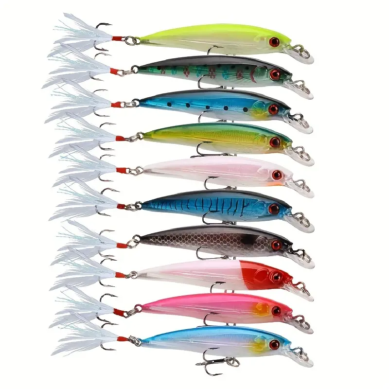 10pcs Realistic 3D Minnow Fishing Lures - Perfect for Catching Bass - Hard  Bait Swimbait Fishing Lure Set