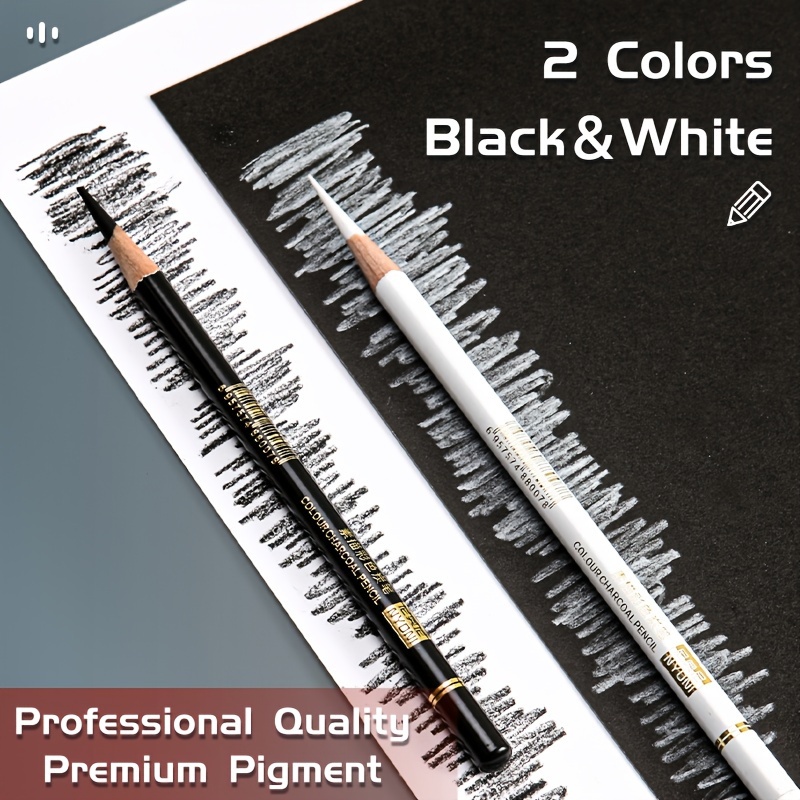 Marco White Charcoal Pencil Profesional Black Charcoal Pen Sketch Drawing  Para Dibujar Papeleria Soft-medium-hard Chrcoal Pen