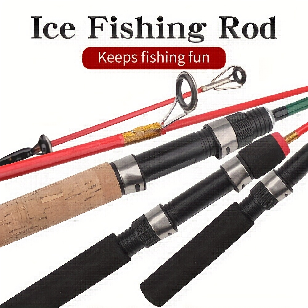 10pcs Top Tip Portable Winter Ice Fishing Rods Section Pole