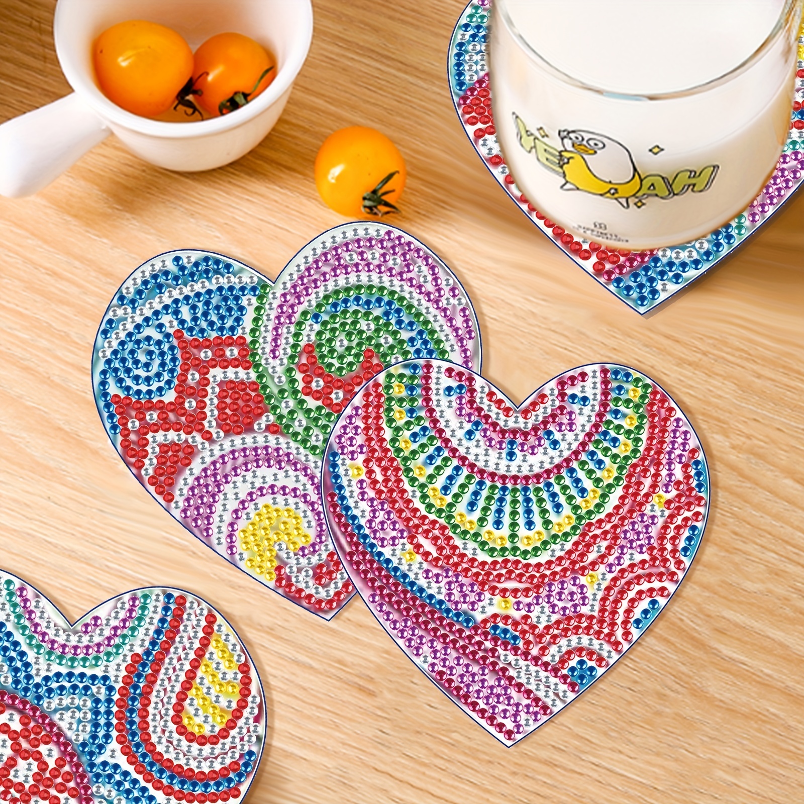 Colorful Donut Pattern Diamond Painting Coaster Kit Diy - Temu