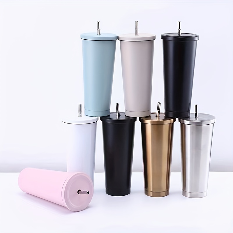Vacuum Insulation Mug Lid Straw 304 Stainless Steel Vacuum - Temu