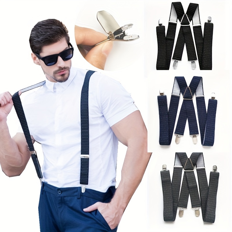 Large Size Dot Printed Suspenders For Men Elastic Adjustable X Back  Suspenders Office Outing Party Wedding Accessories Ideal Choice For Gifts, Check Out Today's Deals Now