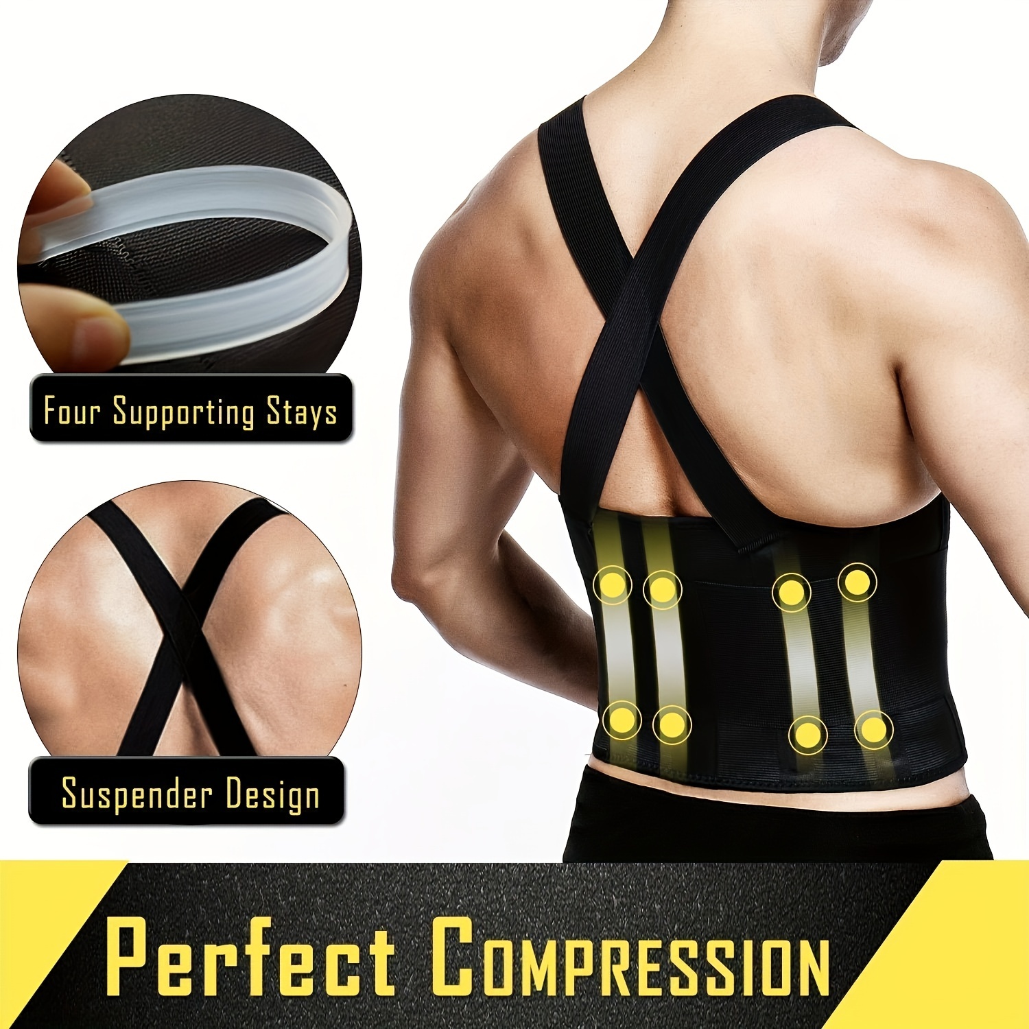 Utoo Back Brace for Lower Back Pain Women Men with Removable