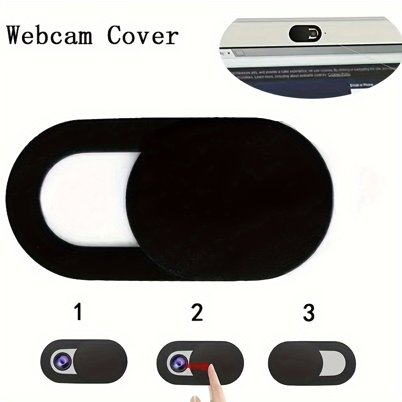 3pcs rond noir - Cache de confidentialité coulissant pour caméra  d'ordinateur et mobile, protection de la vie