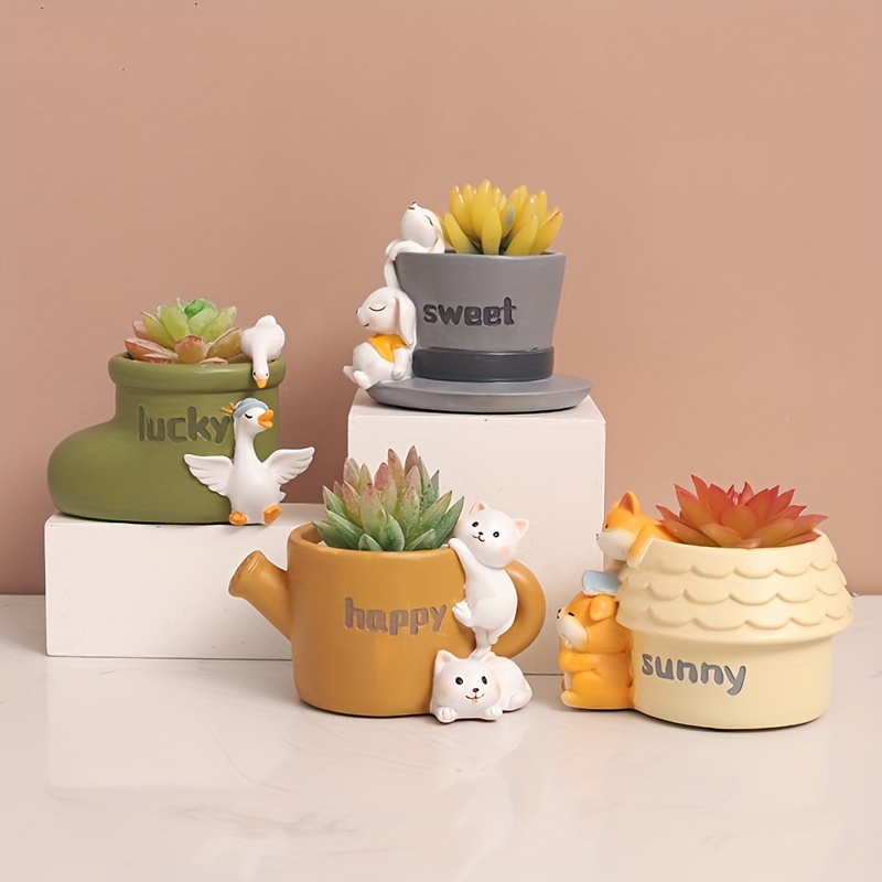 Cute Cute Pet Funny Flower Pot Small Creative Home Decoration ...