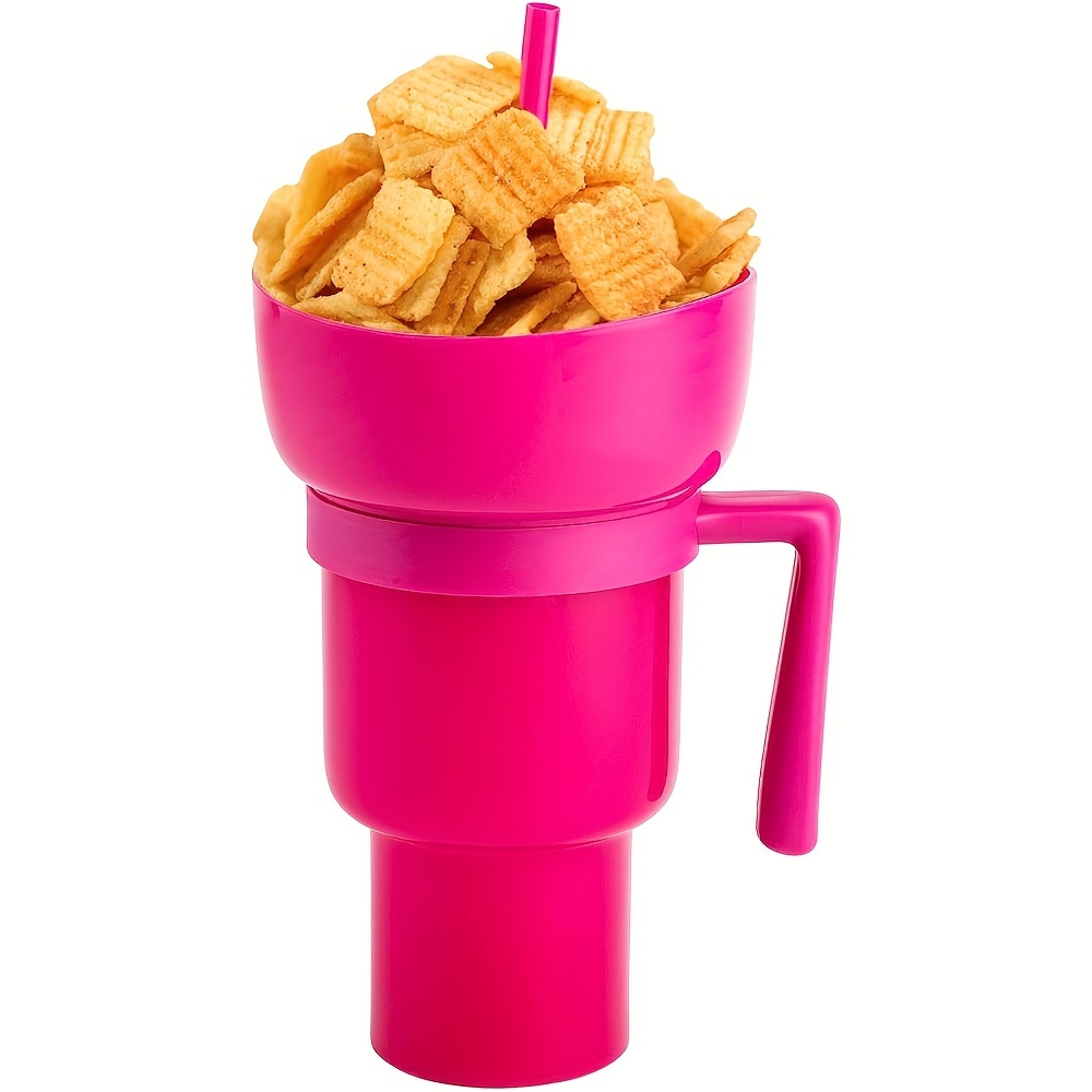 Stadium Tumbler With Snack Bowl 1 Travel Snack Drink Cup - Temu