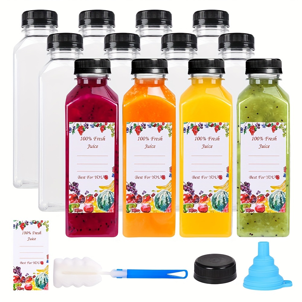 Glass Water Bottles With Stainless Steel Lids And Stickers And Cup Brush,  Reusable Glass Water Bottles With Stainless Steel For Storing Juice,  Kombucha, Container Bottle Set - Temu