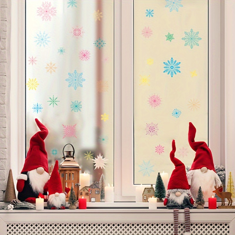 Christmas Theme Window Sticker Wall Stickers Colorful - Temu