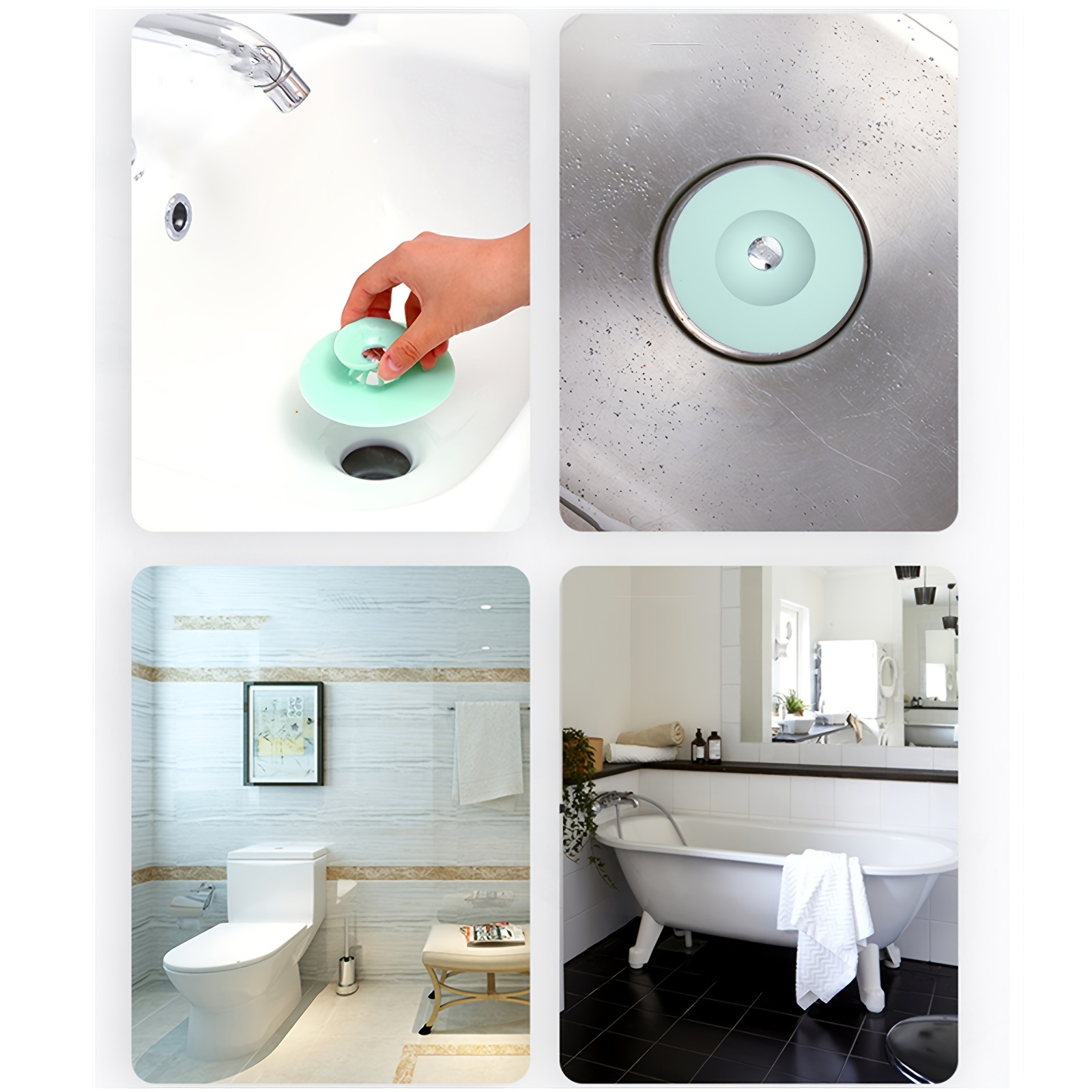 Hair Catcher, Durable Silicone Hair Stopper, Shower Drain Covers, Easy To  Install And Clean, Suit For Bathroom Bathtub And Kitchen - Temu