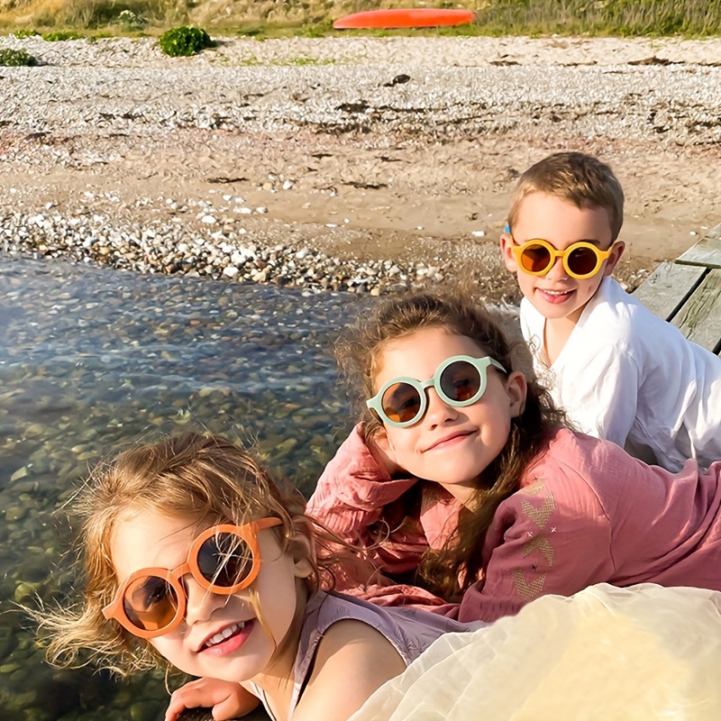 3 lentes de sol de flores para niños y niñas pequeñas, gafas redondas de  flores para bebés, lindas gafas de sol para exteriores y playa coloridas