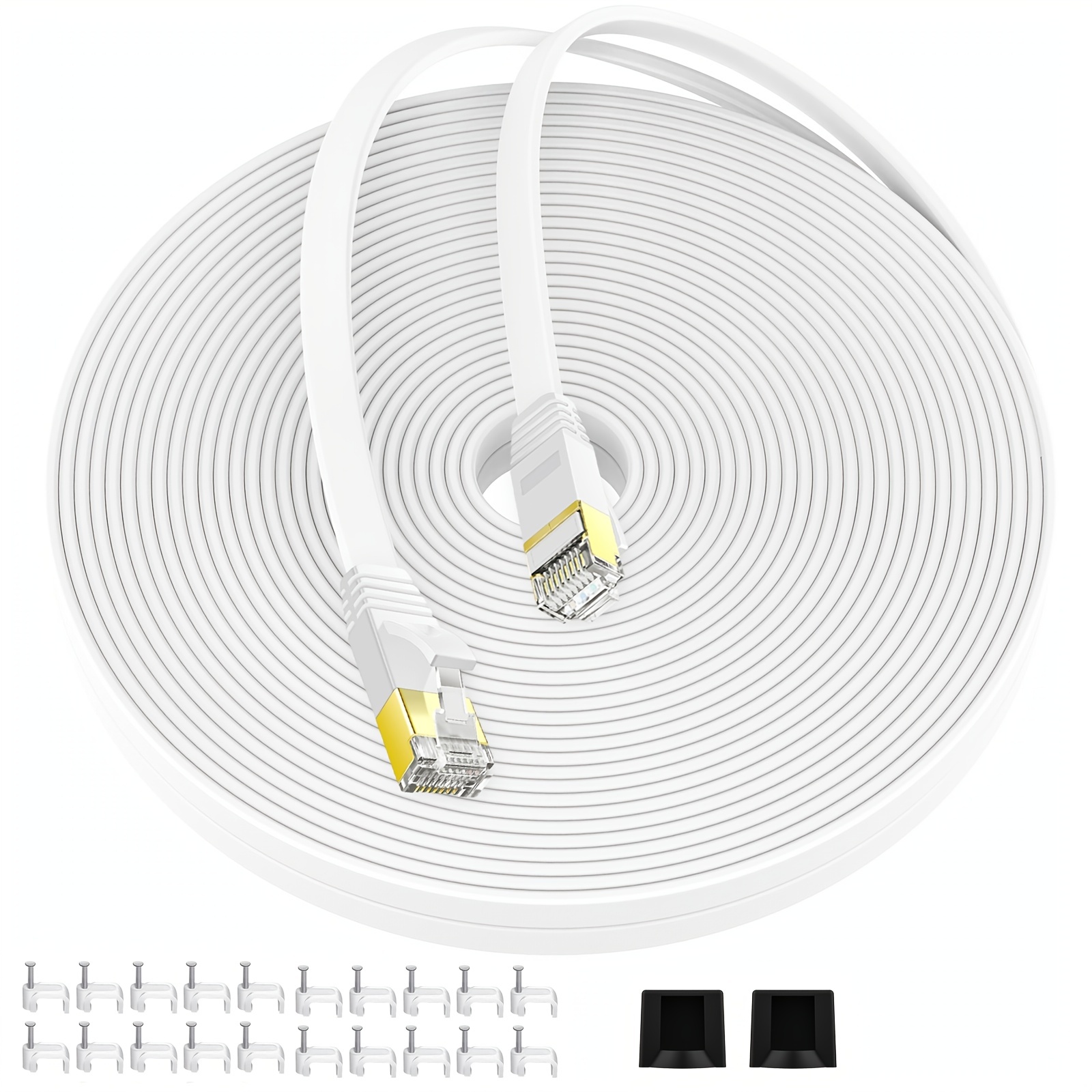 AMPCOM Ethernet Cable RJ45 Cat7 Lan Cable 1M 1.5M 2M 3M STP RJ 45 Flat  Network Cable Patch Cord Cable Ethernet