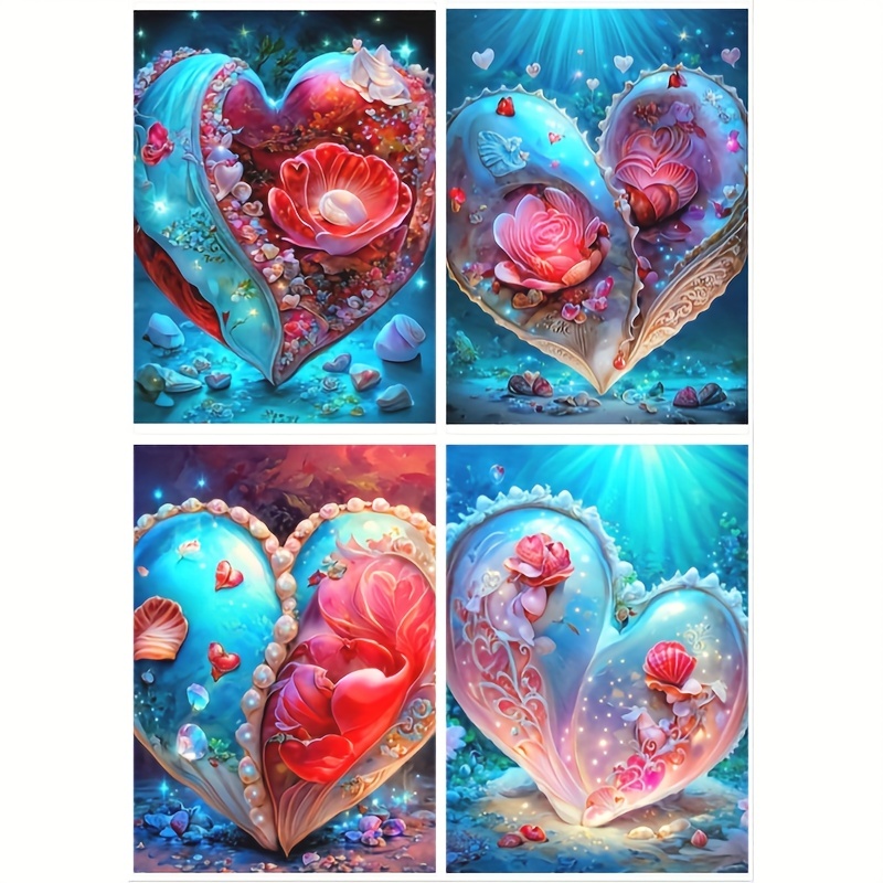 Shell DIY 5D Diamond Painting Love Heart Full AB Round/ Square