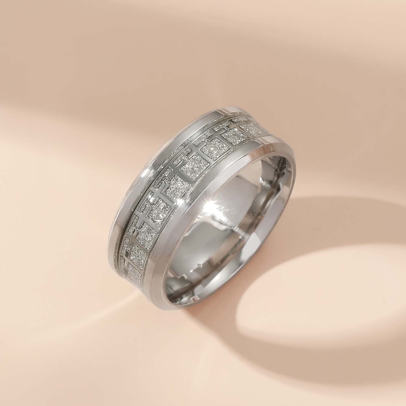 Men's Funky Titanium Stainless Steel Cross Ring