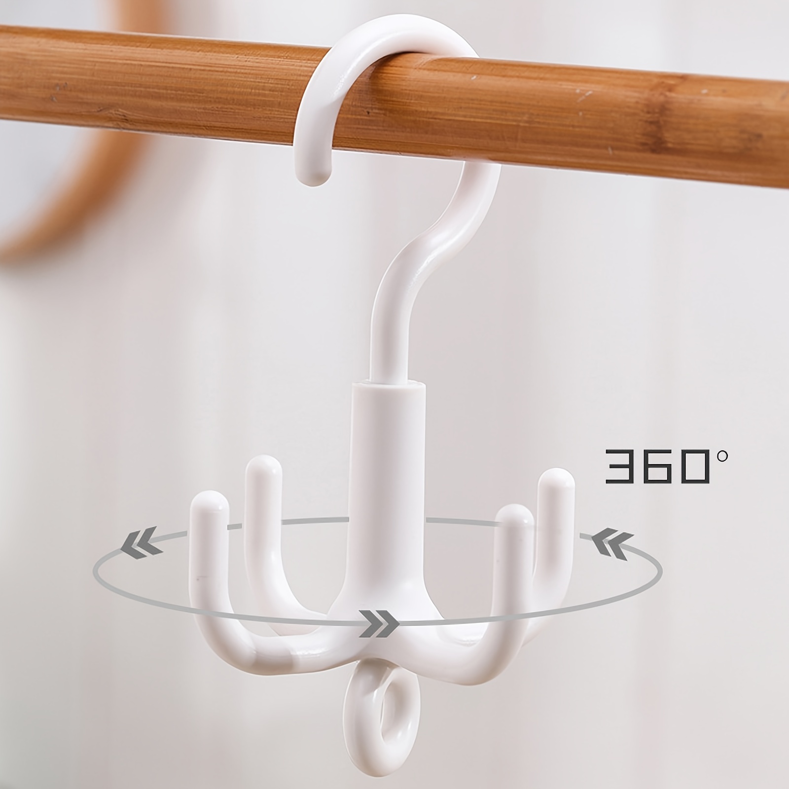 Rotatable Plastic Hanger Hook with 4 Claws