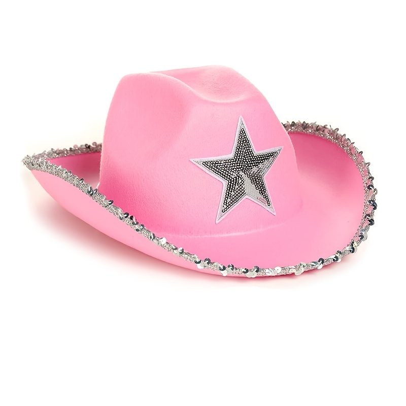 1pc Cappello Cowboy Cowgirl Corona Glitterata Ampio Bordo E - Temu Italy