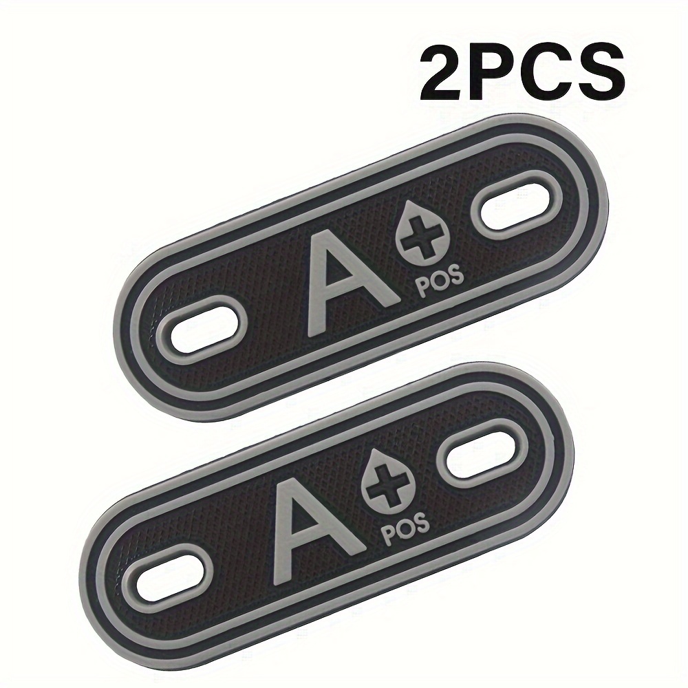 A+ positive Blood type hook and loop Patch black and white PVC