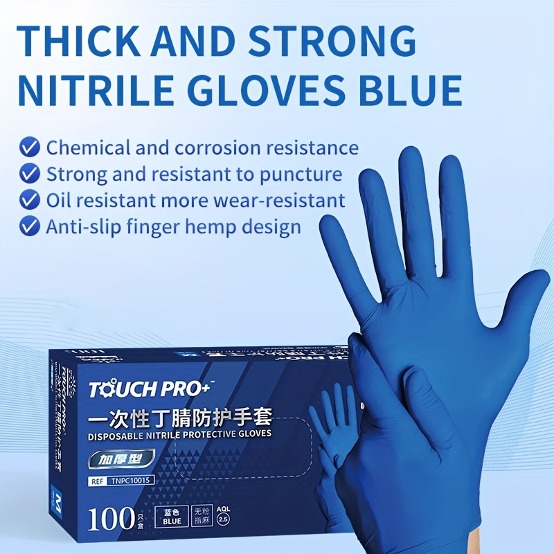 Boite de 100 gants jetables en nitrile bleu - XL