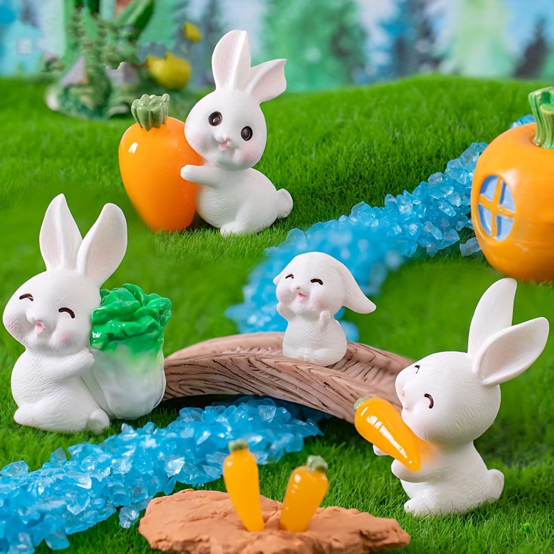 2pcs Cute Animals Cartoon Rabbit Luminous Ornaments Micro