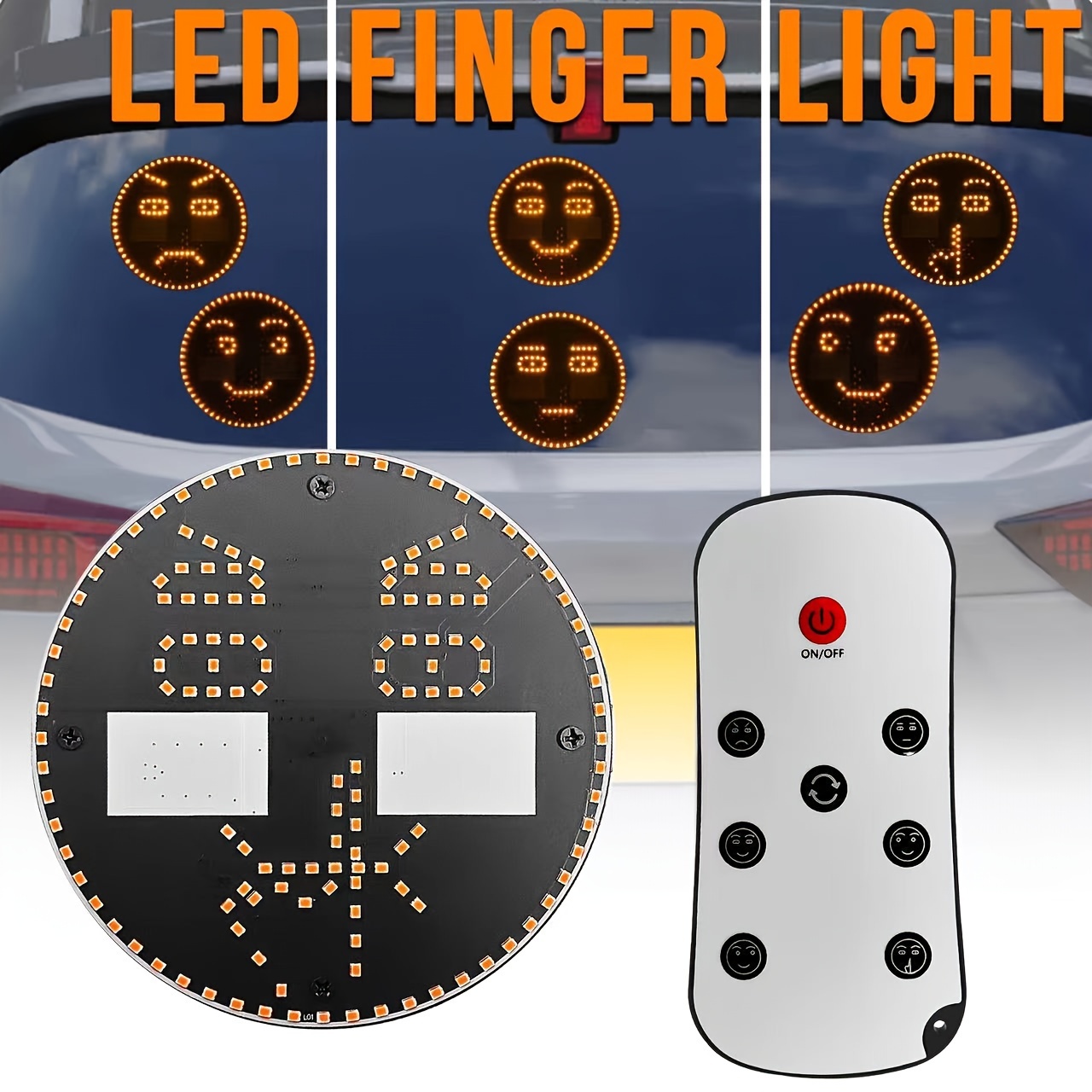 New Led Illuminated Gesture Light Car Finger Light With Remote Road Rage  Signs Middle Finger Gesture Light Hand Lamp - Temu United Kingdom