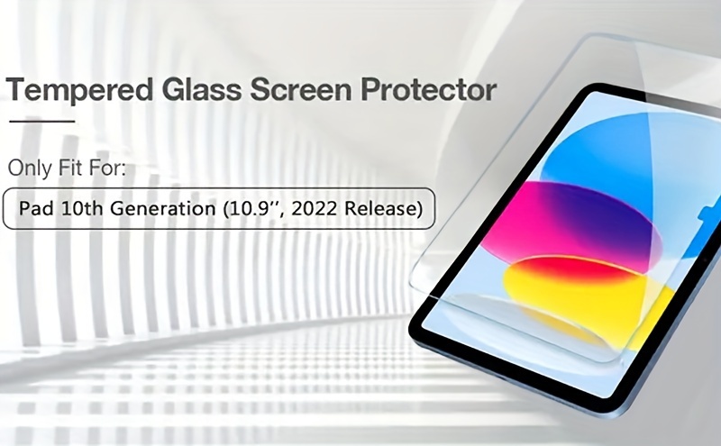 Paquete de 2 protectores de pantalla de vidrio para iPad 10.9 10th Gen  2022