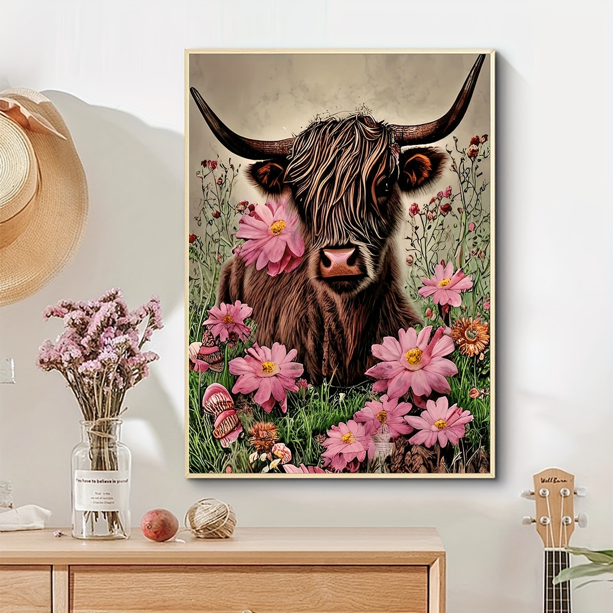Round Artificial Diamond Canvas Cow Home Living Room Bedroom Wall  Decoration Gift For Family And Friends Holiday Gift Diamond Painting Kit -  Temu Philippines
