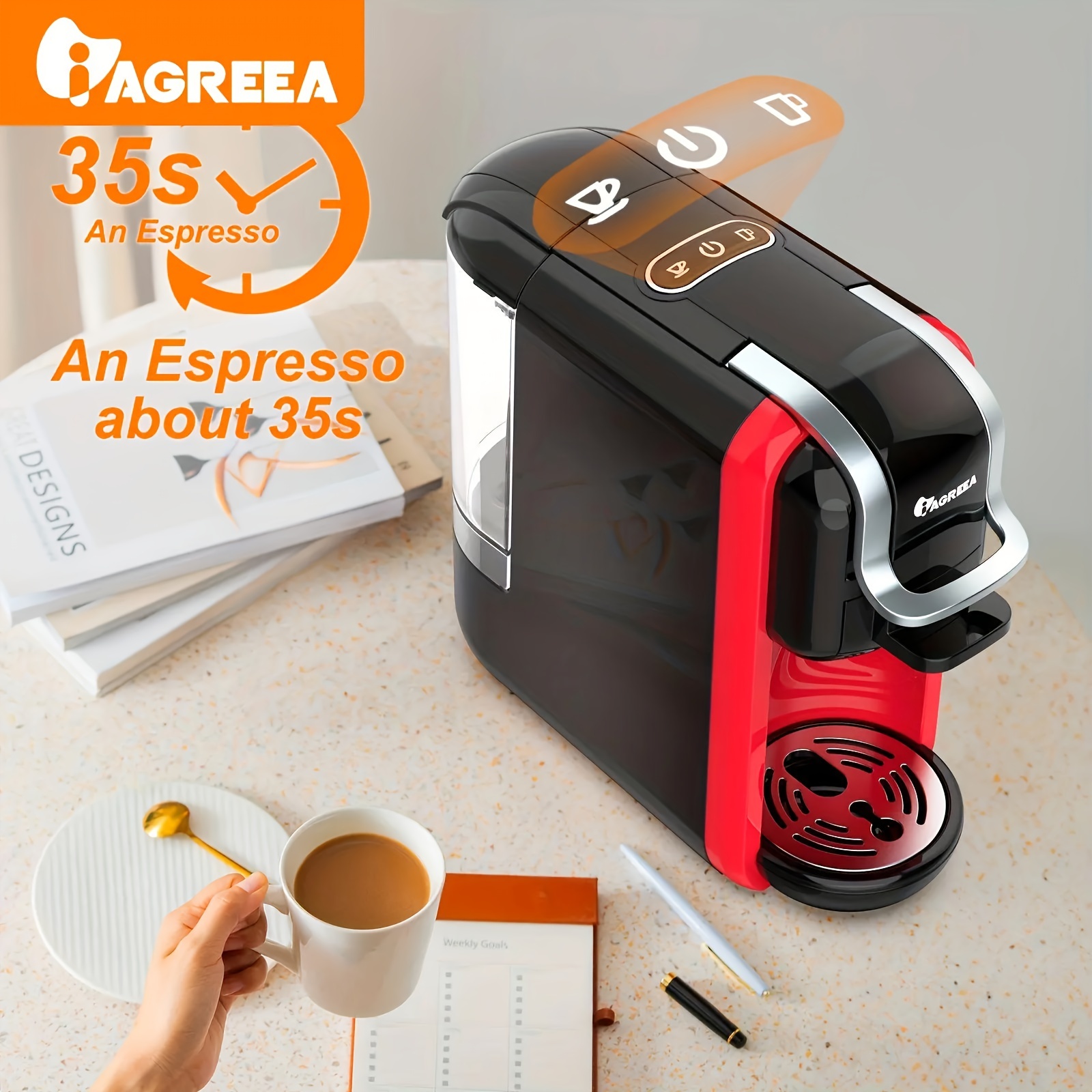 HiBREW-cafetera de cápsulas múltiples para el hogar, máquina de café  caliente/fría DG Cappuccino Nes