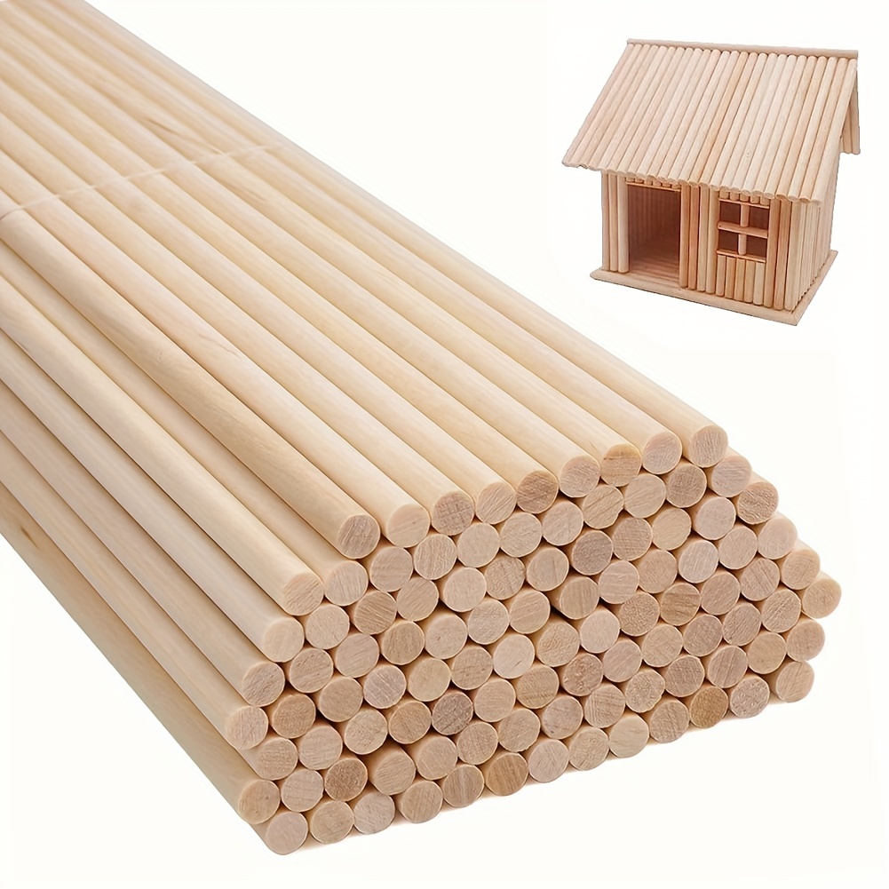 Palos de madera Natural para manualidades, 100 piezas, accesorios