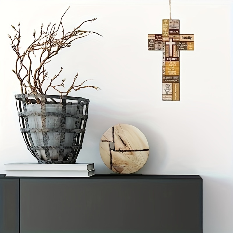 1 Stück Retro-Holzschild Kreuz, 21,59 X 30,48 Cm, Holz-Wandkunst-Plakette,  Kreuz, Holz-Wandbehang, Kreuz, Brot Des Lebens, Szene Des Letzten